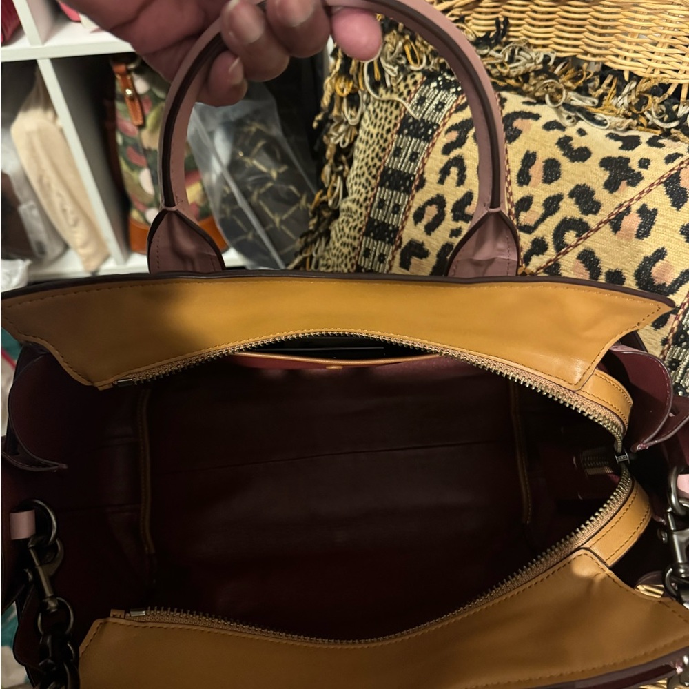 Coach Double Swagger w/ Colorblock Quilting & Rivets in Dusty Rose Multi - Picture 6 of 10